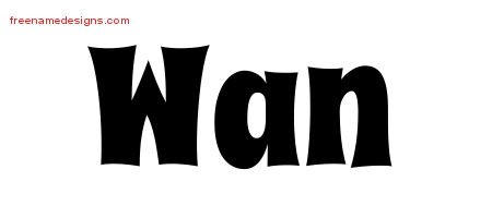 Wan Groovy Name Tattoo Designs