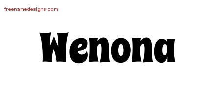 Wenona Groovy Name Tattoo Designs