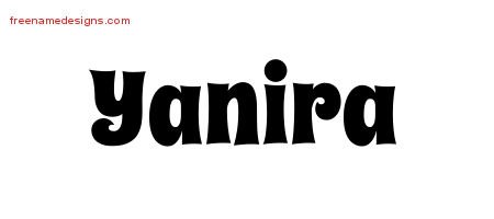 Yanira Groovy Name Tattoo Designs