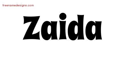 Zaida Groovy Name Tattoo Designs