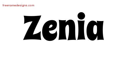 Zenia Groovy Name Tattoo Designs
