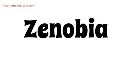 Zenobia Groovy Name Tattoo Designs