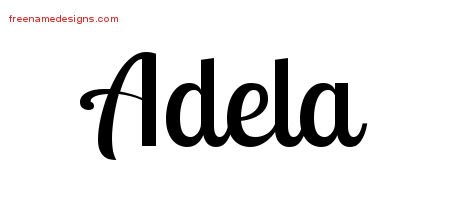 Adela Handwritten Name Tattoo Designs