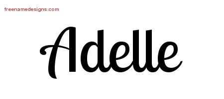 Adelle Handwritten Name Tattoo Designs