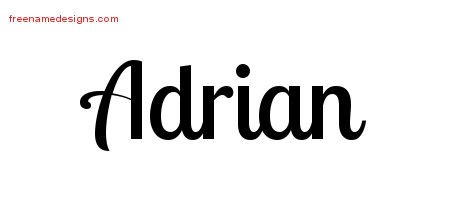 Adrian Handwritten Name Tattoo Designs