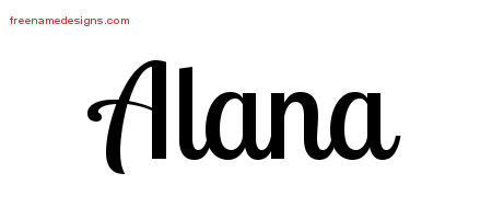 Alana Handwritten Name Tattoo Designs