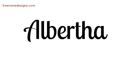 Albertha Handwritten Name Tattoo Designs