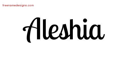 Aleshia Handwritten Name Tattoo Designs