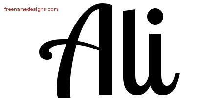 Ali Handwritten Name Tattoo Designs