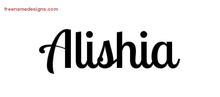Alishia Handwritten Name Tattoo Designs