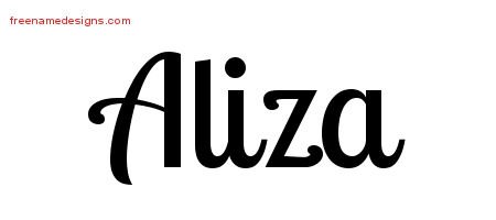Aliza Handwritten Name Tattoo Designs
