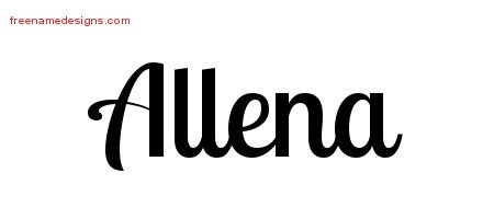 Allena Handwritten Name Tattoo Designs