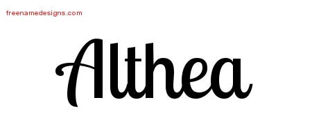 Althea Handwritten Name Tattoo Designs
