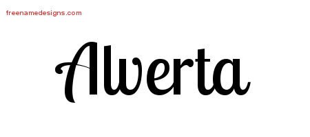 Alverta Handwritten Name Tattoo Designs