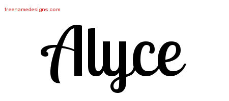 Alyce Handwritten Name Tattoo Designs