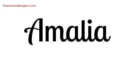 Amalia Handwritten Name Tattoo Designs