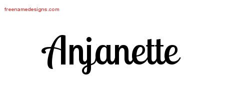 Anjanette Handwritten Name Tattoo Designs