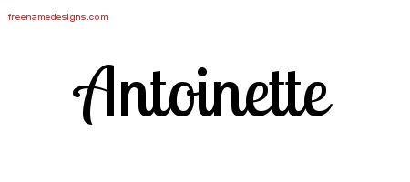 Antoinette Handwritten Name Tattoo Designs