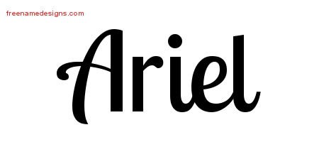 Ariel Handwritten Name Tattoo Designs