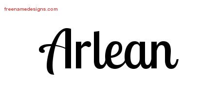 Arlean Handwritten Name Tattoo Designs