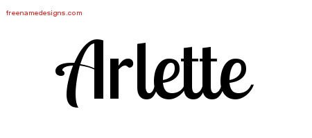Arlette Handwritten Name Tattoo Designs
