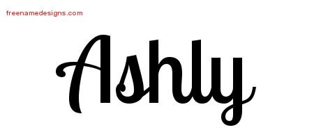 Ashly Handwritten Name Tattoo Designs