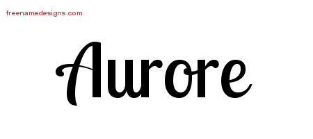 Aurore Handwritten Name Tattoo Designs