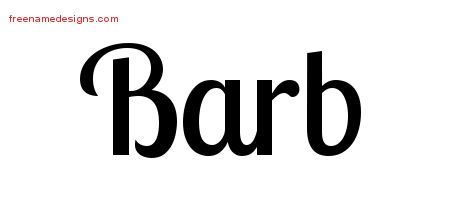 Barb Handwritten Name Tattoo Designs