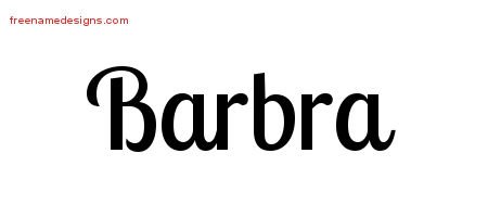 Barbra Handwritten Name Tattoo Designs