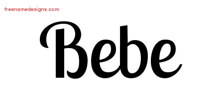 Bebe Handwritten Name Tattoo Designs