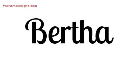 Bertha Handwritten Name Tattoo Designs