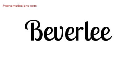 Beverlee Handwritten Name Tattoo Designs