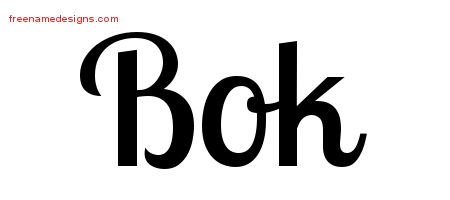 Bok Handwritten Name Tattoo Designs
