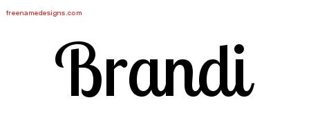 Brandi Handwritten Name Tattoo Designs