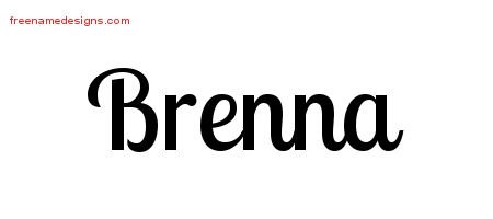 Brenna Handwritten Name Tattoo Designs