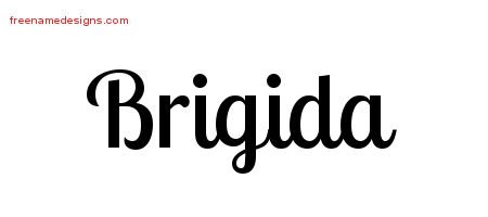 Brigida Handwritten Name Tattoo Designs
