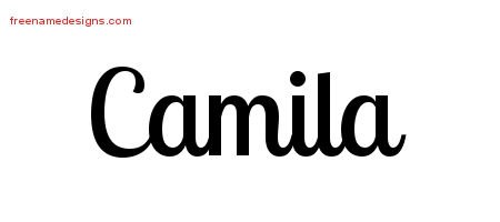 Camila Handwritten Name Tattoo Designs