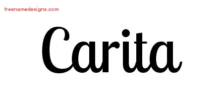 Carita Handwritten Name Tattoo Designs