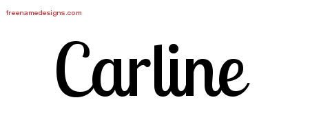Carline Handwritten Name Tattoo Designs