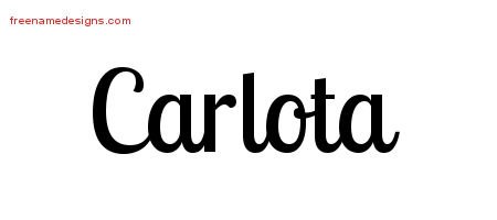 Carlota Handwritten Name Tattoo Designs