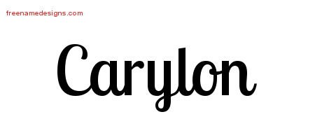Carylon Handwritten Name Tattoo Designs