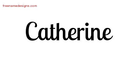 Catherine Handwritten Name Tattoo Designs