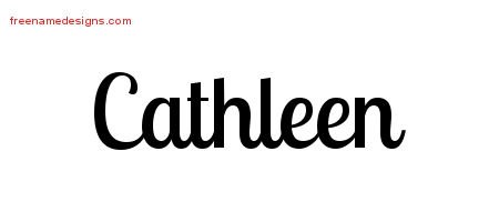 Cathleen Handwritten Name Tattoo Designs