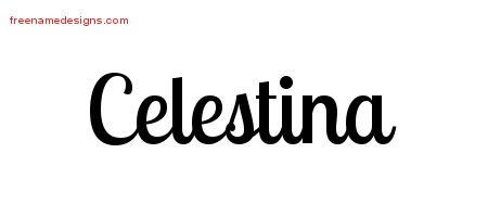 Celestina Handwritten Name Tattoo Designs