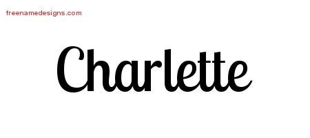 Charlette Handwritten Name Tattoo Designs