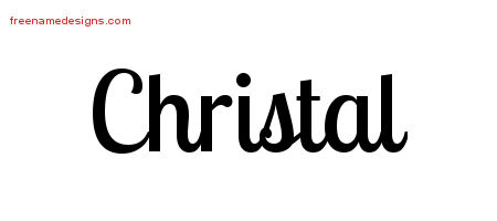 Christal Handwritten Name Tattoo Designs