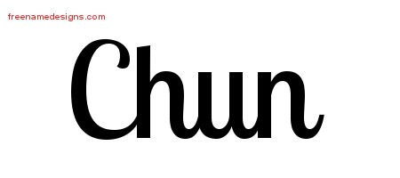 Chun Handwritten Name Tattoo Designs