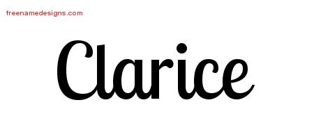 Clarice Handwritten Name Tattoo Designs