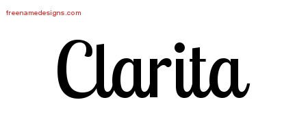 Clarita Handwritten Name Tattoo Designs