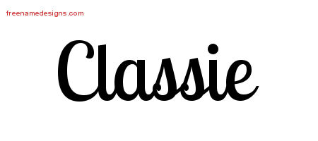 Classie Handwritten Name Tattoo Designs